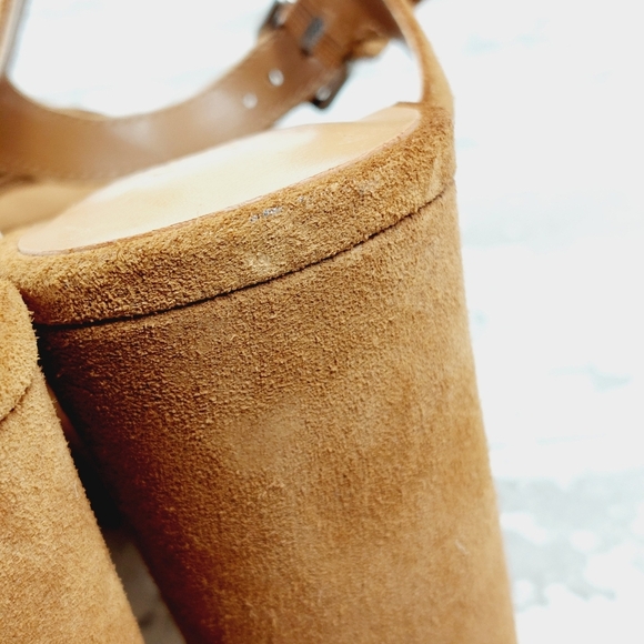 NEW Splendid Piper Tan Brown Suede Heeled Platform Sandals C998 - Picture 13 of 14